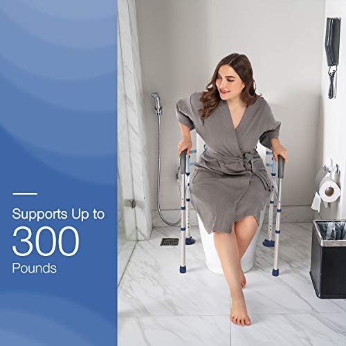 image for GreenChief Toilet Safety Rails Foldable, Stand Alone Toilet Frame Adju