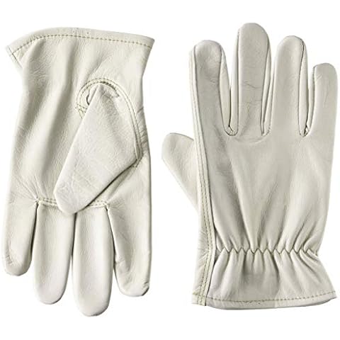 MidWest Gloves & Gear Midwest Quality Cowhide Leather Work Gloves, White, Large Cover