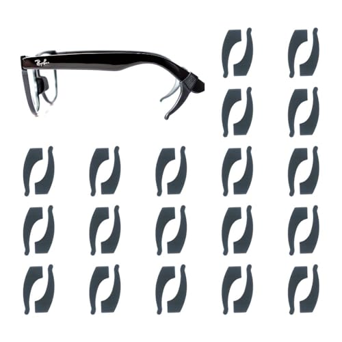 Keepons 20 PAIRS Superstretch Black Prevent Eyeglass Slipping Anti Slip Anti Slide Eyewear Sunglasses Spectacles Glasses Temple Tips Sports Ear Hooks Sleeves Retainer