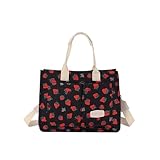 Design tendance imprimé cerise : ce sac à main cerise adopte un design tendance imprimé cerise et est livré avec une bandoulière réglable, qui peut être utilisé comme sac à bandoulière ou sac à main, facilement assorti à différentes occasions et styles