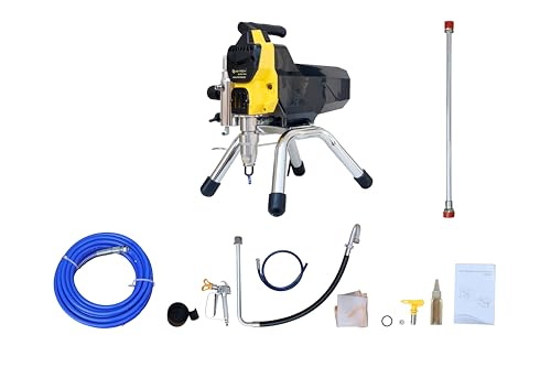 Image of Pilot Airless Paint Sprayer 395 | 2200W High Pressure Painting Machine | 3L /Min Professional Industrial Spray Gun for Wall & Commercial Use