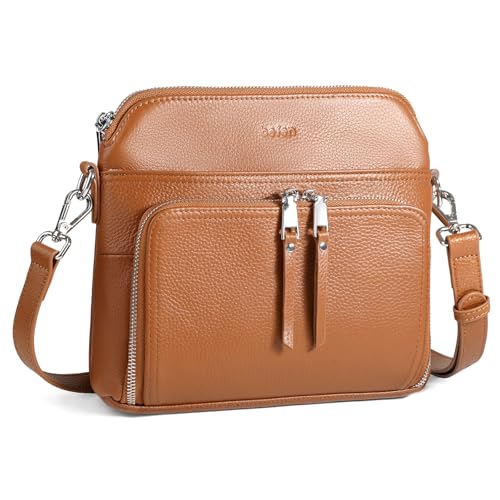 Image of befen Genuine Leather Crossbody Purses for Women, Women's Small Crossbody Shoulder Bag with Built in RFID Wallet