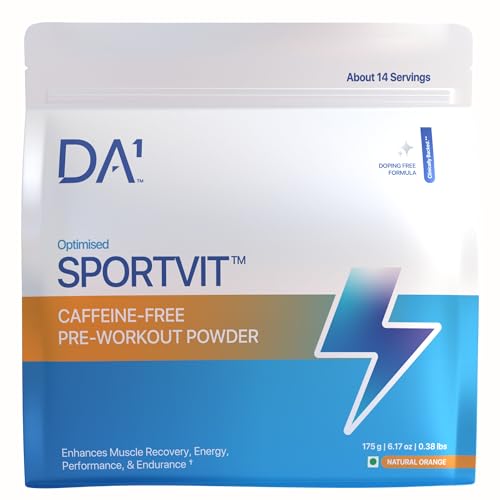 Image of Decode Age SportVit Powder | Pure Caffeine-Free Pre-Workout | 8-In-1 Formula with NR, myHMB, Creatine, Electrolites | Boost Stamina, Strength & Recovery 14 Serving | 175g