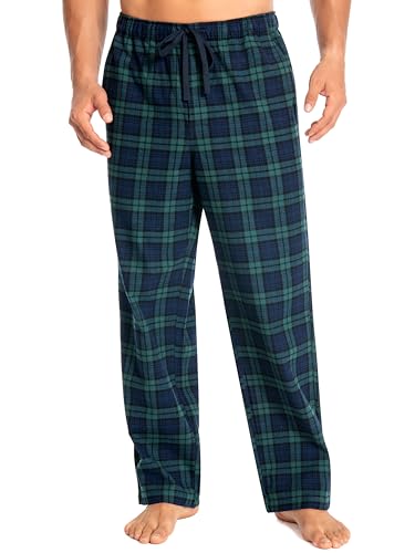Nutria Herren Pyjamahose aus Flanell, 100% Baumwolle Kariert Weiche Schlafanzughose Warm Loungehose Nachtwäsche U06