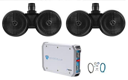 Discount 70% 2) Rockville Dual 8 800w Wakeboard Tower Speakers+2-Channel Amplifier+Amp Kit Special 2) Rockville Dual 8 800w Wakeboard Tower Speakers+2-Channel Amplifier+Amp Kit