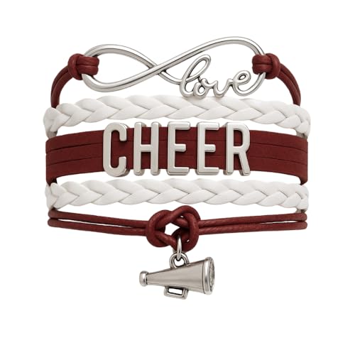Infinity Collection - Cheer Charm Bracelet - Infinity Love Adjustable Jewelry in Team Colors, Cheer Jewelry and Accessories, Gift for Cheerleaders and Teams
