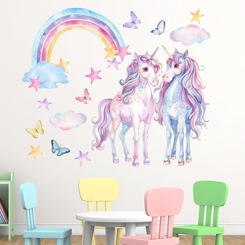 Vinilos Decorativos Mfault Unicorn Arcoíris para Pared miniatura 1