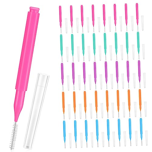 Lurrose 100 Pçs Mais Limpo Dispensador De Escova Interdental Suporte Escova De Dentes Manual Fio Den