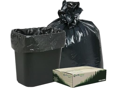 Earthsense Commercial RNW2410 Can Liner 24x23, 7-10 Gal, .85 mil, Black, (Case of 500)