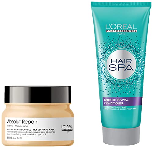 Image of L'Oreal Professionnel Absolut Repair Hair Mask with Protein & Gold Quinoa for Dry and Damaged Hair, Serie Expert, 250gm