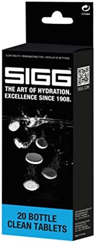 SIGG Tabletki do czyszczenia butelek do wszystkich butelek na wodę SIGG, 20 tabletek do mycia ręcznego, czyszczenie butelek dla szybkiego i łatwego mycia