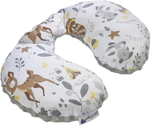 Medi Partners Almohada Cervical Coche Bebe cojin cuello niños cojín viaje - 100% Algodón/Minky Avion Neck Travel Pillow Almohadilla Cervicales...