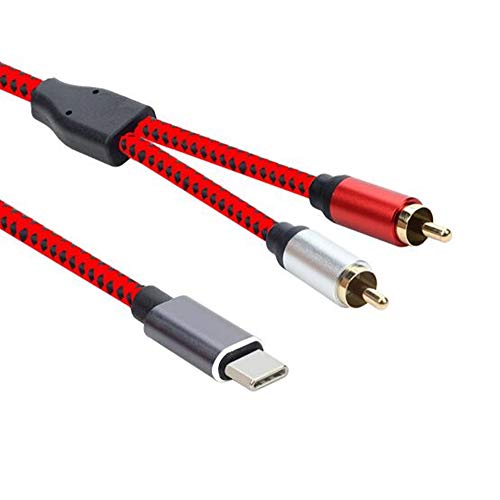 Norsimda Usb C/Type-C Male To 2 Rca Male Audio Cable, Phone Laptop To Home Y Splitter With Digital Chip Compatible With Pad Pro 2018,Google Pixel 3/2/2Xl Macbook Moto Z,Google Pixel 3/2/Xl(10Ft) #TOP3