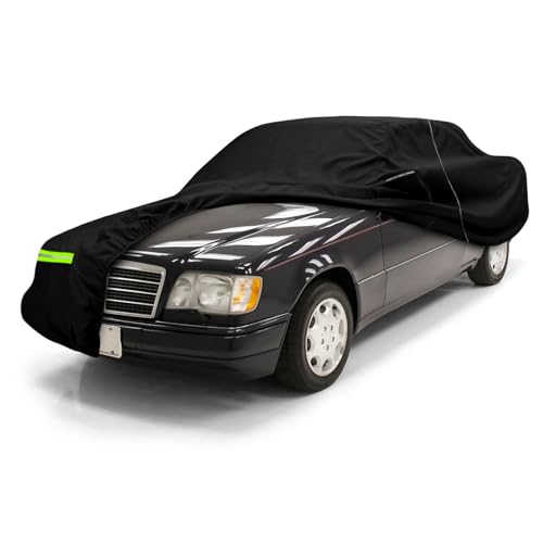 Waterproof Car Covers Replace for 1993-2006 Mercedes-Benz E-Class W124/W210/W211, 6 Layers All Weather Car Cover with Zipper Door for Snow Rain Dust Hail Protection