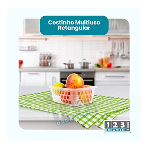 Kit 10 Cestos Multiuso Organizador Pequeno 16x12x6Cm Rosa cestinha organizadora bebe 123Organizei