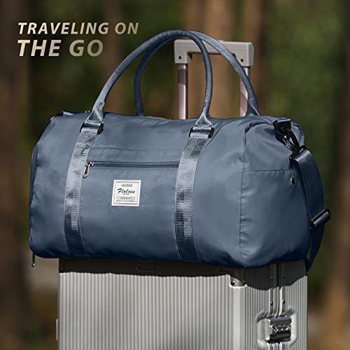 Travel Bag Sport Duffel Bag,Gym Tote Bag With Shoes Compartment & Wet Pocket Large Capacity Travel Waterproof Overnight Bag,Carry Luggage Bag Men Women Hospital Bag,Cabin Bag Hand Luggage,Grey Blue #TOP1