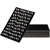 Ring Pad 5 Pack Velvet Display Tray, Foam Holder Inserts for Jewelry Case, Stand (100 Slots each, 13.4 x 9 Inches)