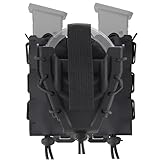 Double Hangcuff Case I Double Magazine & Hangcuff Pouch, Cuff Holster I Mags and Cuff Combo Holder, for Chained/Hinged | 9mm/Glock, fit Duty Belt/Tactical MOLLE Vest