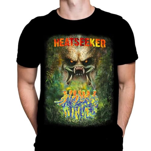 Wild Star Hearts Predator T-Shirt - HEATSEEKER - Predator Alien Horror Film Men's Black T-Shirt