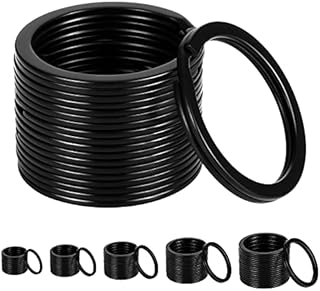 Yorgewd 50-Pack Black Key Rings Keychain, Metal Round Split Rings Key Chain Ring Key Ring Hoop for Home Car Keys Attachment, 5 Sizes