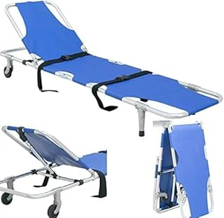 Portable Folding Medical Stretcher Cart - 10s Quick Setup 350LB Capacity Emergency Rescue & Patient Transport Ideal for Hospitals Outdoor First Aid Home Care