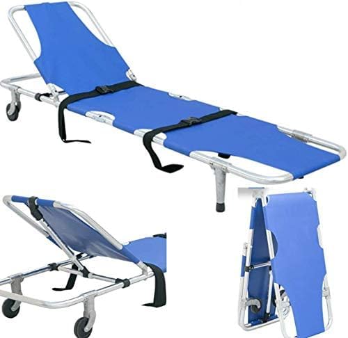 Portable Folding Medical Stretcher Cart - 10s Quick Setup 350LB Capacity Emergency Rescue & Patient Transport Ideal for Hospitals Outdoor First Aid Home Care