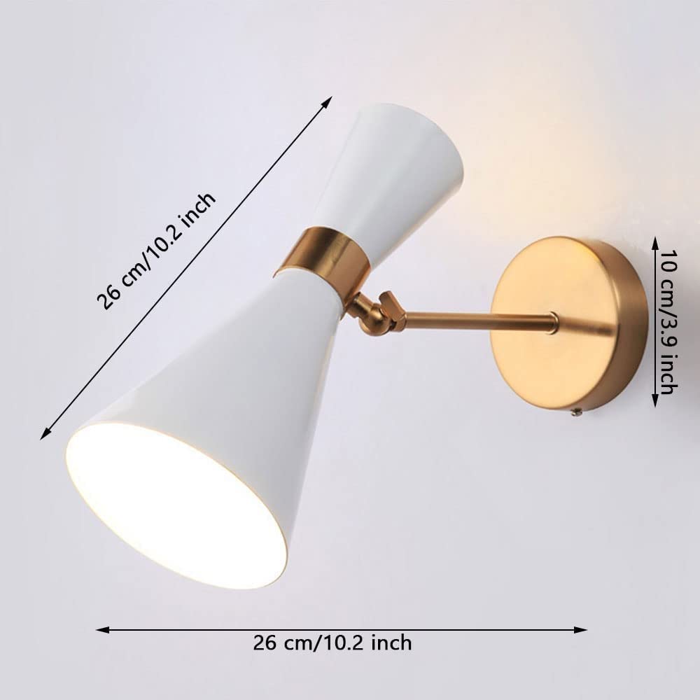 Luxus Wandleuchten Schlafzimmer Nachttischwandleuchte Leselampe Buchlampe Nordic Wohnzimmer Innendekoration Wandleuchte Flur Gang Nacht Wandleuchte Bekleidungsgeschäft Kreative LED-Beleuchtung(Weiß)