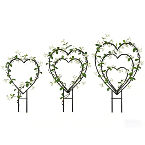 Rejilla para plantas de interior – Marco artístico de 3 piezas | Soporte de metal para plantas en maceta | para jardín, balcón, terraza, salón, boda, marco de arte, marco decorativo familiar, flores