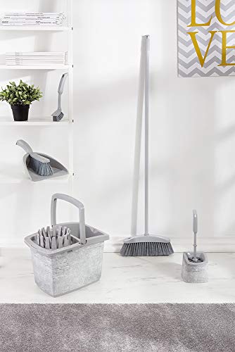 Miniatura 4 de York Escoba Con Mango Largo De 120 Cm De Madera De Haya Y Plástico Reciclado Cepillo De Suelo Ergonómico Con Cerdas Densas Para Interior Y Exterior Sostenible Color Erika Y Gris 31 Cm De Ancho