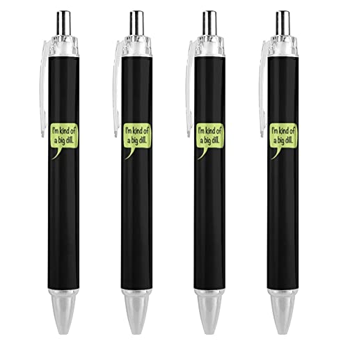 Bolígrafo retráctil Big Dill Pickle de escritura suave y tinta azul para notas limpias, 4 ud