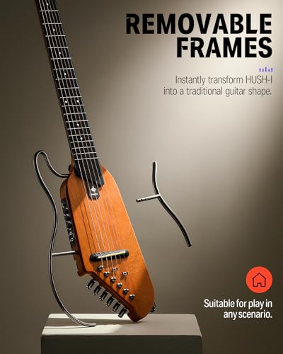 Donner Hush-I Guitar For Travel - Portable Ultra-Light And Quiet Performance Headless Acoustic-Electric Guitar, Mahogany Body With Removable Frames thumb #2