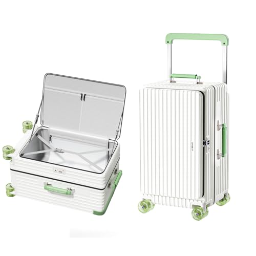 [GGQAAA] {fUCi[݌v X[cP[X ЊJ+g@\t e  zC[ ÉLX^[X[cP[X (White+Green Wheels, 28C`/>1076*40*36cm)