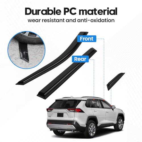 Image of RAV4 Rain Guards - Window Visors for Toyota RAV4 2019-2025, Out-Channel Side Window Rain Guards for RAV4 Accessories, 6PCS, Black, Car Accessories