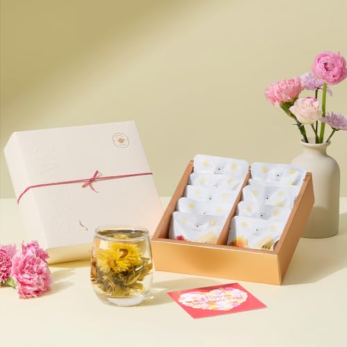RIMTAE 2026 母の日 ギフト カーネーション 工芸茶 花咲くお茶 花茶10種 中国茶 ティーセット ギフトセット 詰め合わせ 贈り物 誕生日 プレゼント 内祝い お返し 癒し（母の日カード付き）の商品画像（Amazon）