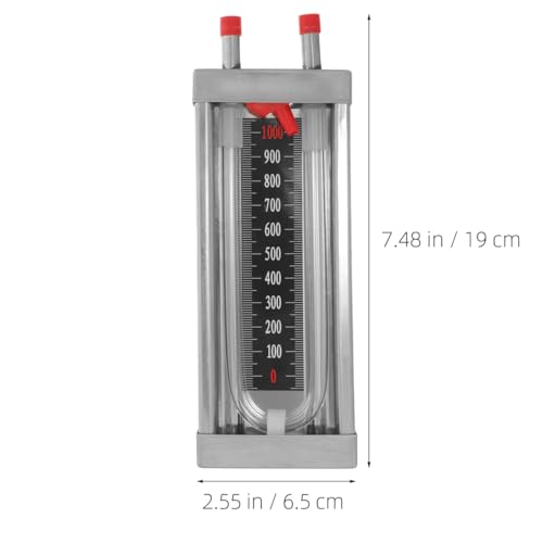 iplusmile U-Rohr-Manometer Mit Edelstahlgehäuse 0-1000 Pa Präziser Wasserdruck Messgerät Vakuumröhrentester Für Labor Und Haushalt