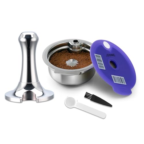 Capsule café réutilisable Bosch Tassimo 220ml inox avec tamper 51mm