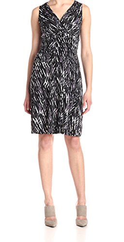 Nine West Women's Sleeveless Surplice Printed Madelyn Dress