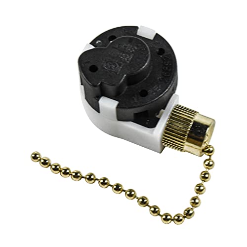 Image of HQRP Ceiling Fan Pull Chain 3-Speed 4-Wire Control Switch Compatible with Angelo Brothers Ceiling Fan, Function L-1-2-3, L-2-3, L-1-3, L-1-2 + HQRP Coaster