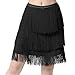 Women's Tiered Tassel Fringe Skirt for Latin Salsa Tango Ballroom and Rave Party Dance Practice Costume