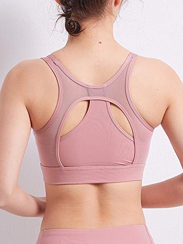 pedkit Sutiã esportivo feminino cruzado malha nas costas emenda sem fio removível almofada respiráve
