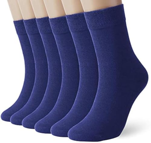 BEEKAY 6 Pairs Men's Ultimate Comfort Grey Dress Socks Breathable Casual Socks (US, Numeric, 14, 16, Regular, Regular, 6, Navy Blue)