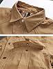 Haellun Men's Flannel Lined Shacket Long Sleeve Plaid Western Cowboy Snap Button Down Shirts Jackets with Pockets, Khaki, M #3