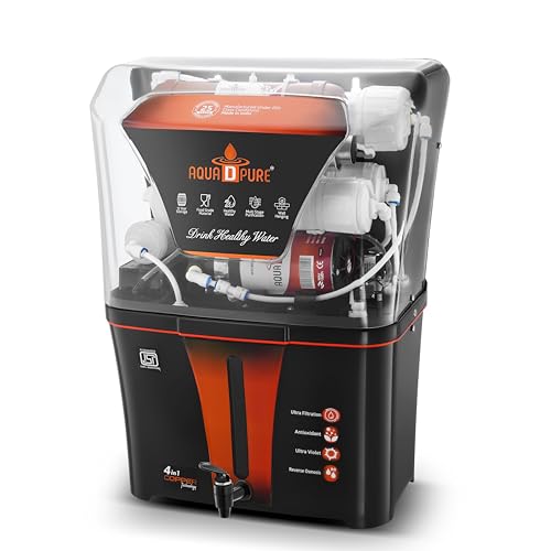Image of AQUA D PURE 4x Technology with Zinc Copper Alkaline Purification, 10 Stage RO Water Purifier with UV, UF, TDS Adjuster and 12 Liter Storage Tank, Best for Home and Offices