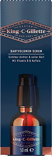 King C. Gillette Bartvolumen-Serum mit Vitamin-B-Komplex und Koffein formuliert, Geschenk Männer, 50 ml Cover