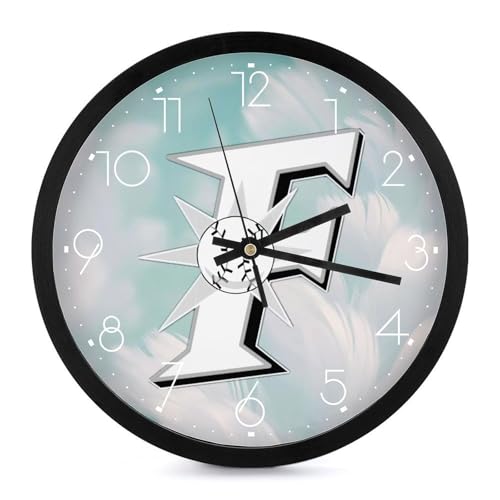 北海道日本ハムファイターズ 掛け時計 壁掛け時計 円形 静音 電池式 アラビア数字 オフィス/寝室/リビング