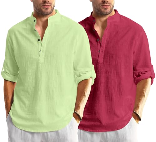 Image of Combo of Men Solid Cotton Blend Straight Kurta Shirt Pack of 2