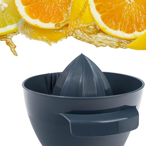 KADAX Presse-citron, manuel, en plastique, robuste, ovale, pour fruits, universel, gris foncé