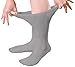 Non-Skid Diabetic Crew Socks - Breathable Anti Slip – Improve Foot Circulation – Painful Swollen Feet Relief- Gray- 6 Pairs