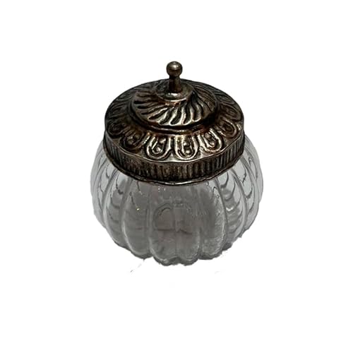 Bomboniere de Vidro com Tampa em Metal Porta Objeto