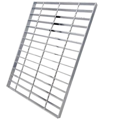 Image of Galvanized Steel Drain Grate, Driveway Channel Cover 20x12 in